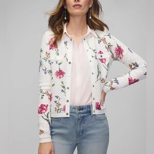 White House Black Market Novelty Stitch Crew Cardigan Size XS